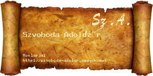 Szvoboda Adolár névjegykártya